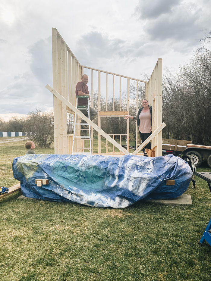 framing the outside of the playhouse