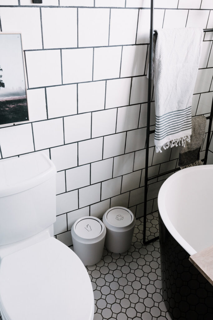 Bathroom recycling bins