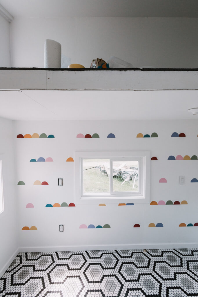 DIY kids feature wall with paint