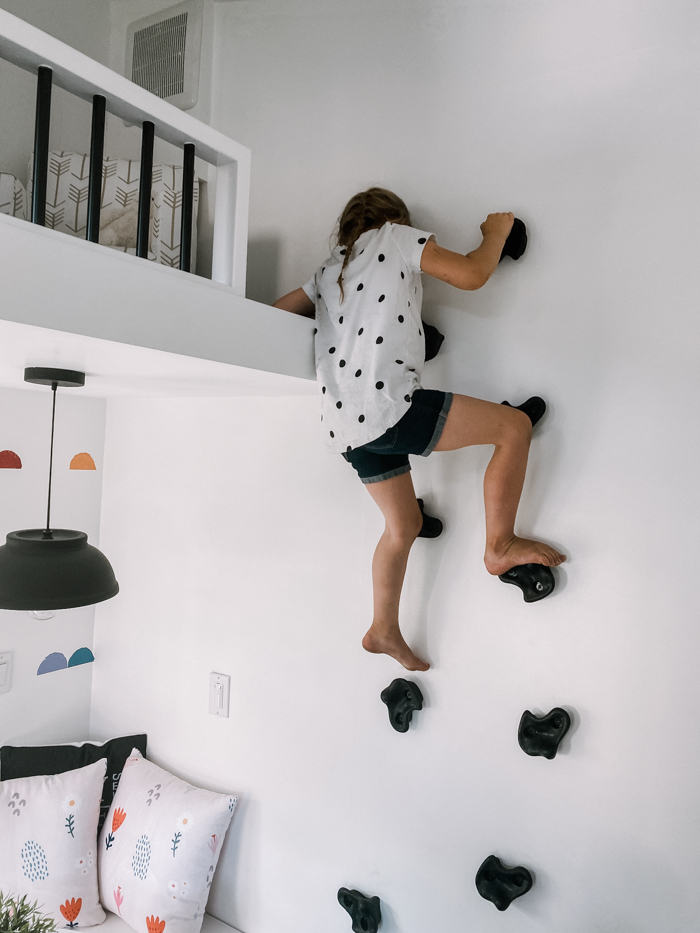 climbing playhouse rock wall