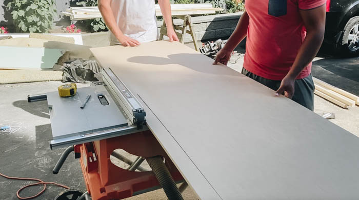 cutting MDF for feature wall