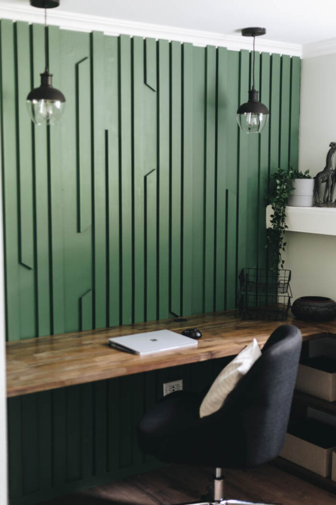 green accent wall design