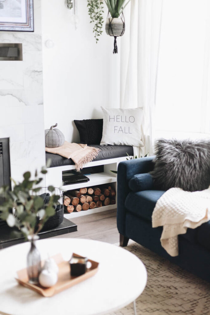 simple fall styling in the living room