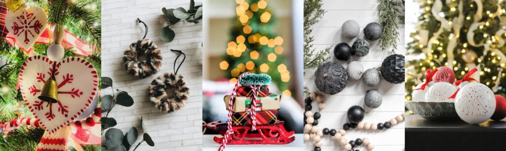 Collage of DIY Christmas Ornaments