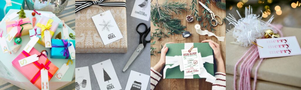 Collage of Printable Christmas Gift Tags