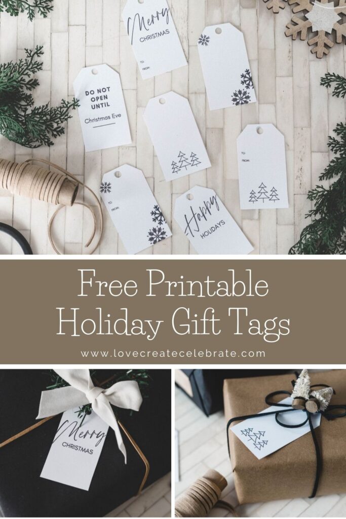 Simple design on free gift tags