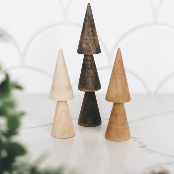 Simple wooden Christmas trees