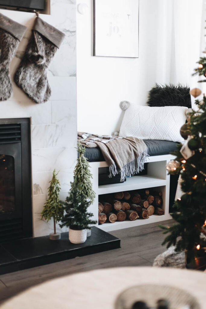 Fireplace living room decor for Christmas