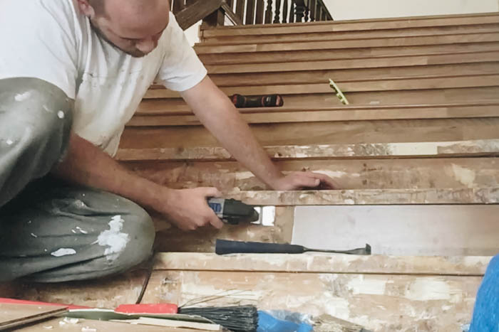 replacing laminate flooring on stairs