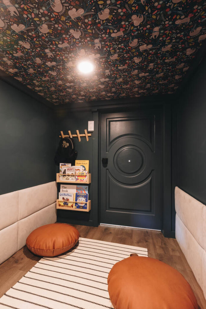 Playroom and reading nook under the stairs