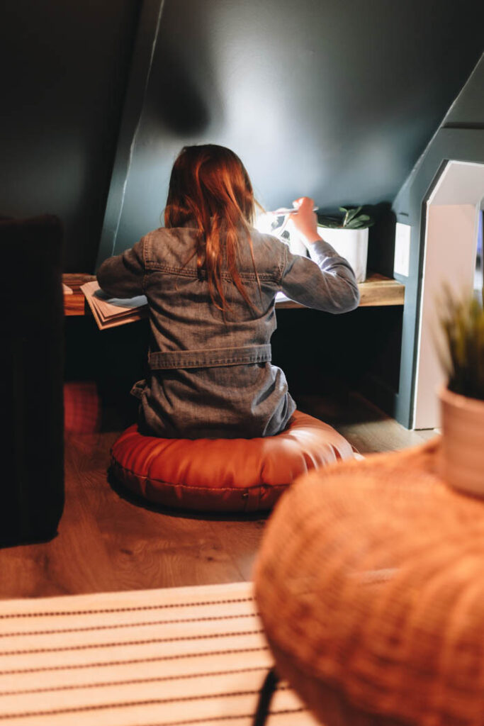 kids playroom under the stairs