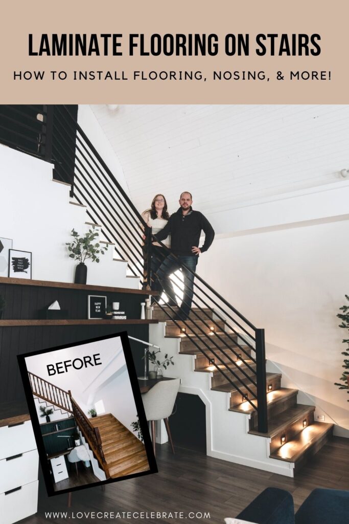 Beautiful before and after staircase DIY photos