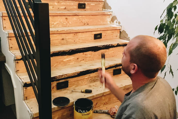 painting underside of stair treads