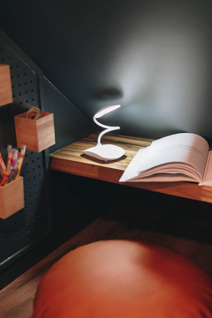 kids lamp and desk space