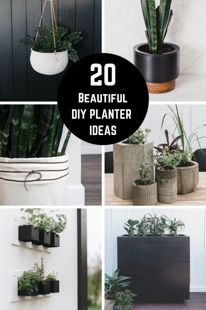 Collage of DIY planter ideas