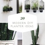 Photos of DIY planter ideas with text reading, 20 Modern DIY Planter Ideas