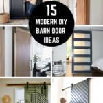 collage of stunning DIY modern barn door ideas