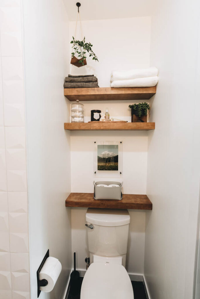 wooden floating shelves