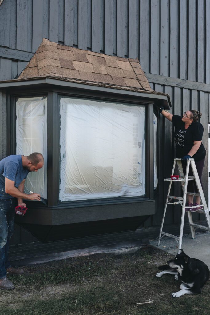 how to paint windows black