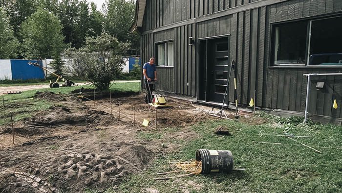 packing dirt for concrete patio