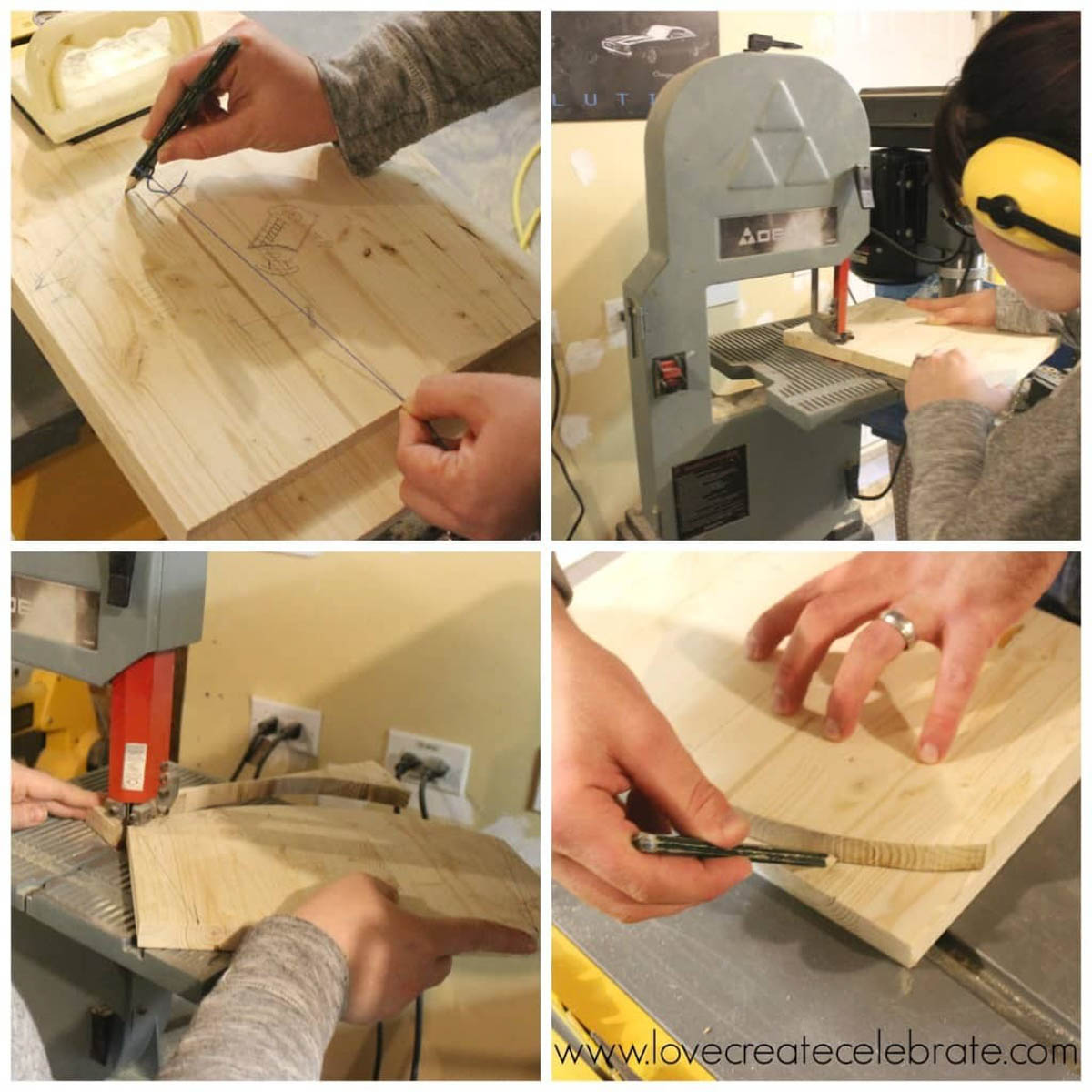 Image collage of woodworking the DIY baby doll's crib