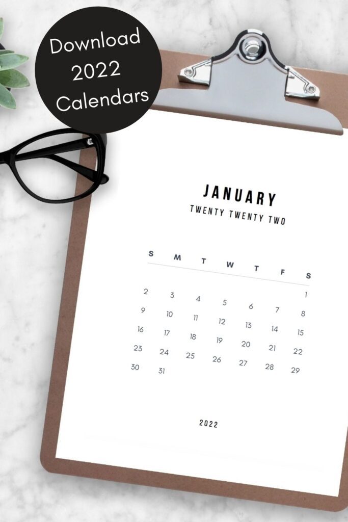 modern printable calendar