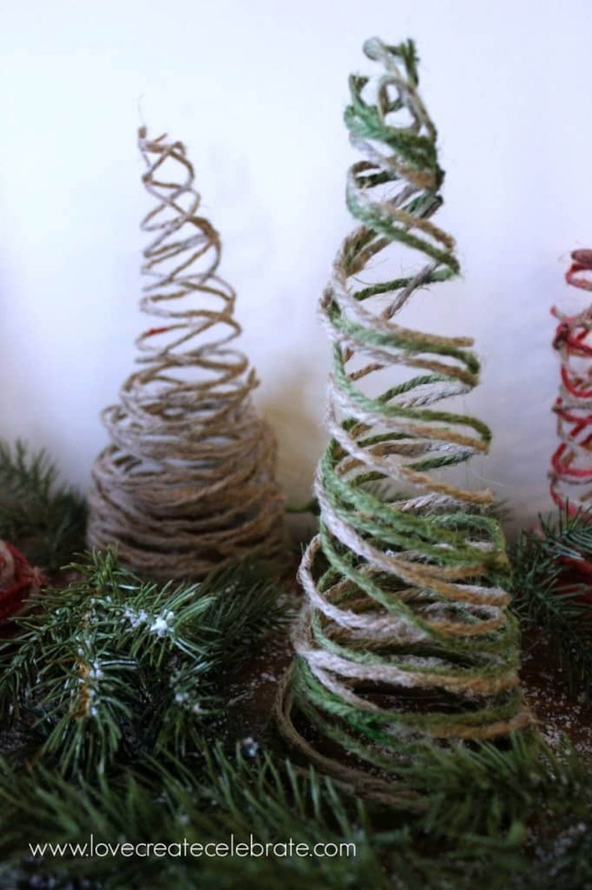 DIY string Christmas trees