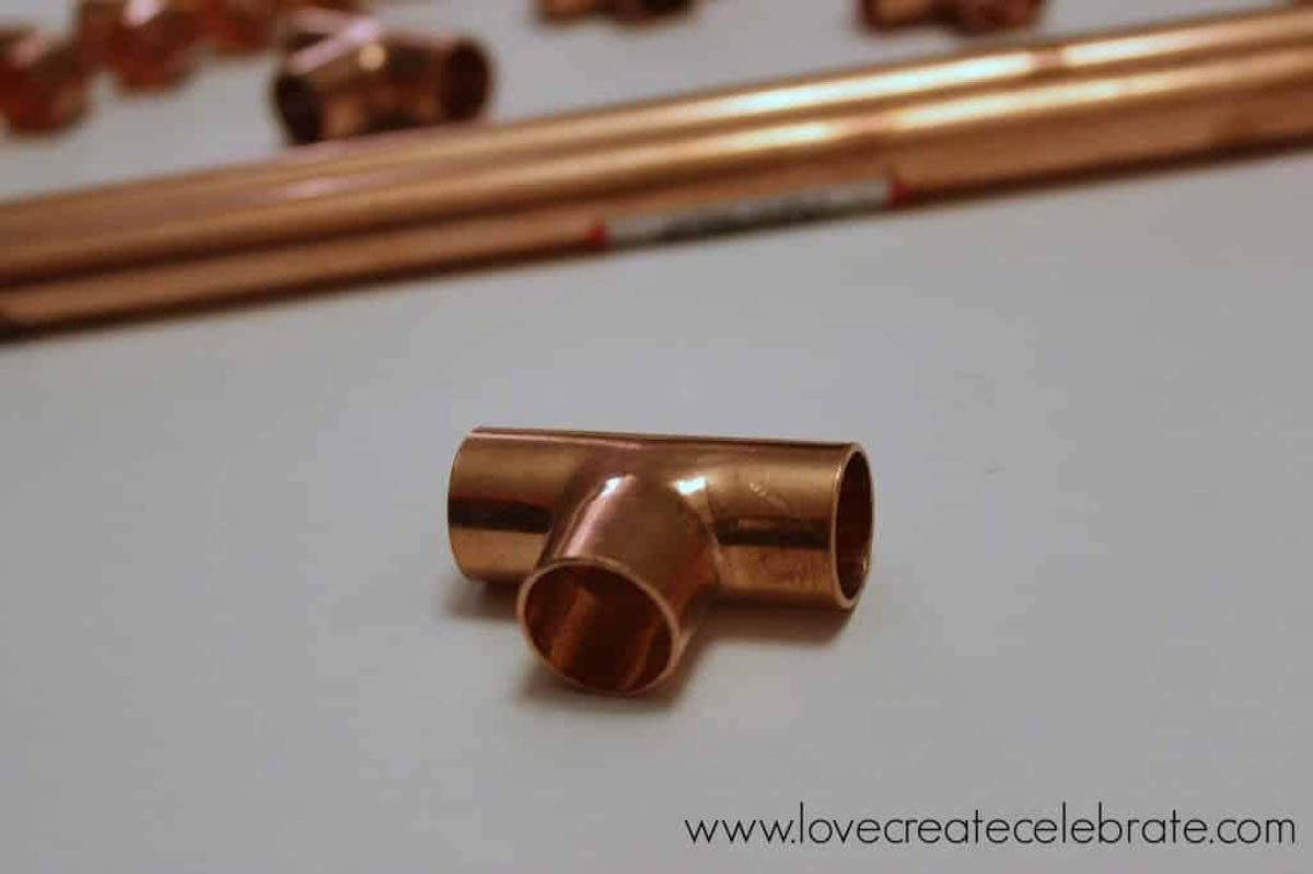 Image of a copper tee connector