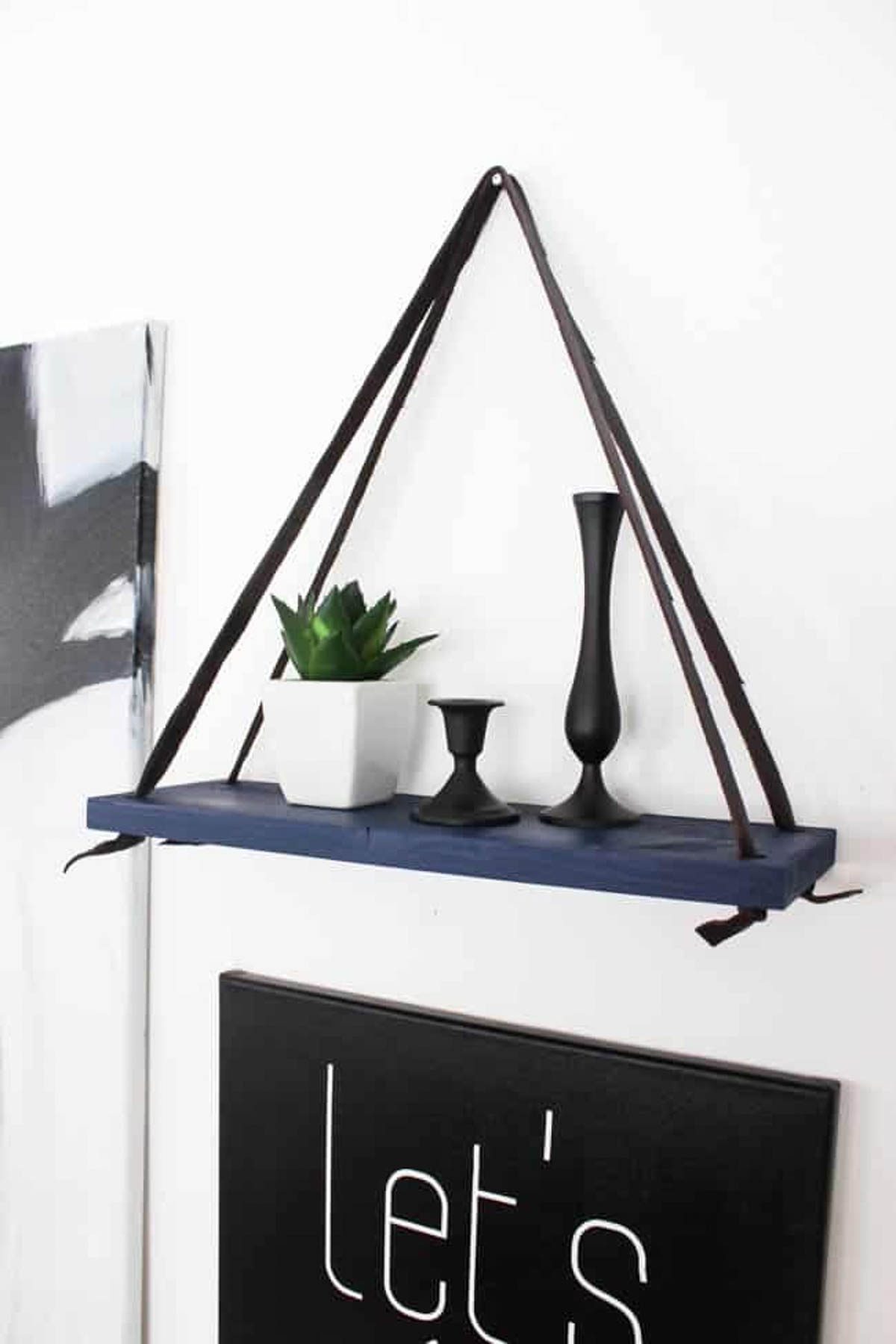 Image of a DIY hanging shelf