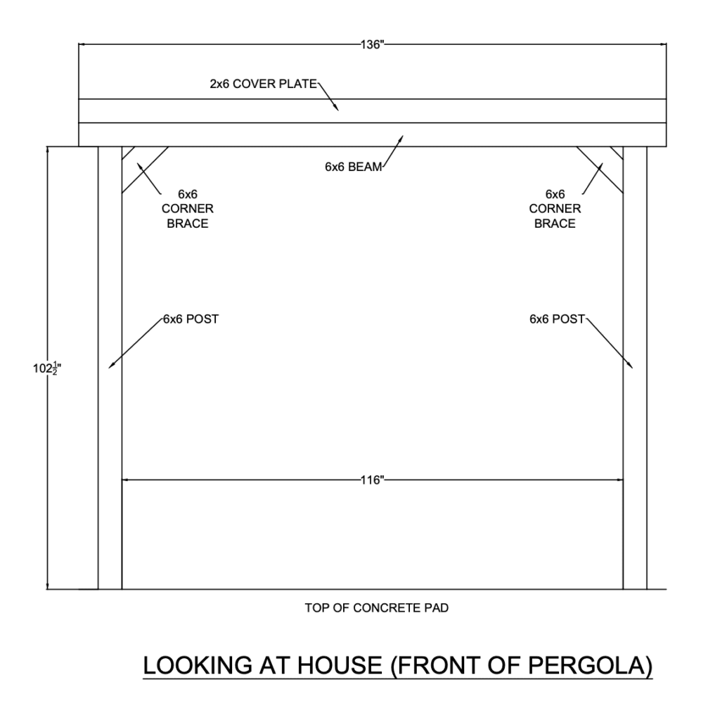 Front View of Pergola Design Plans