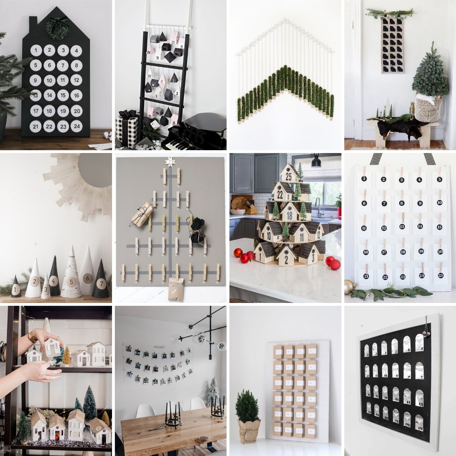 Collage of DIY Advent Calendar Ideas