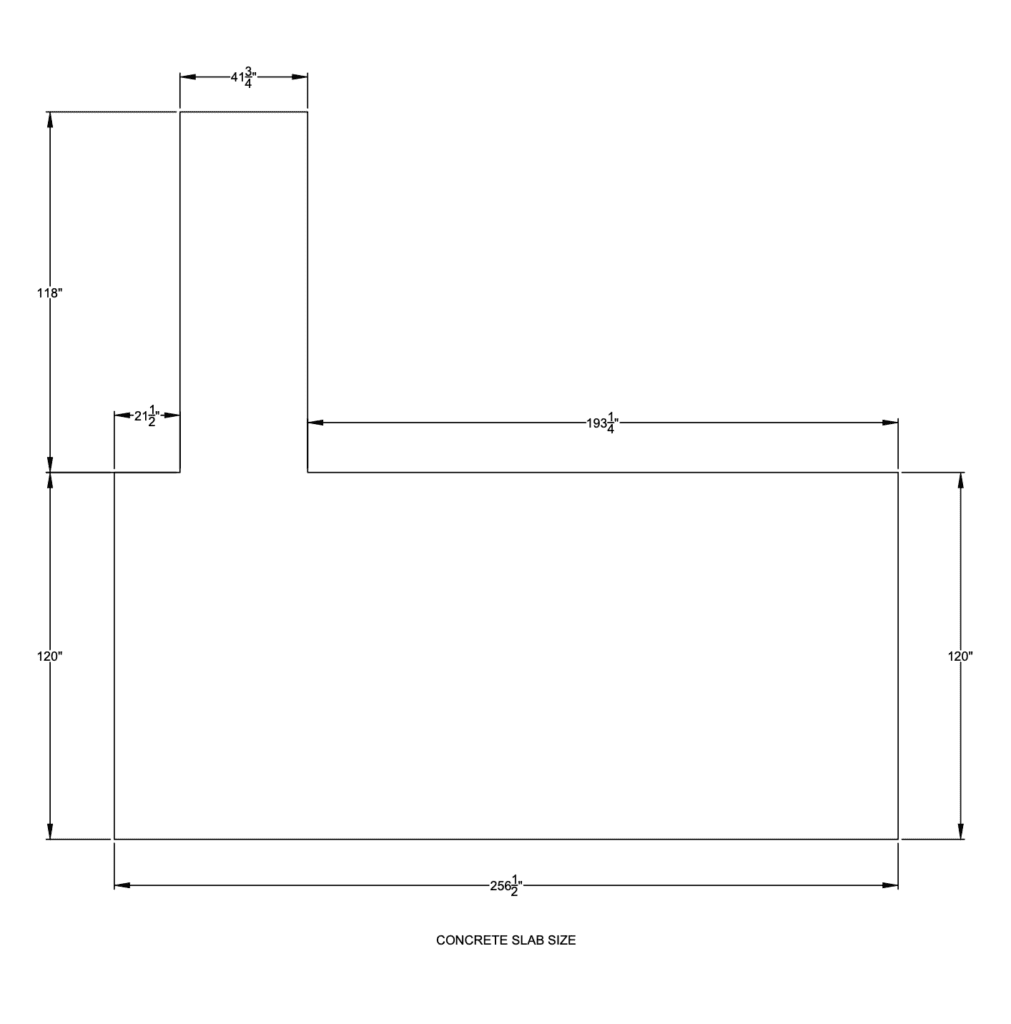 concrete pad dimensions 