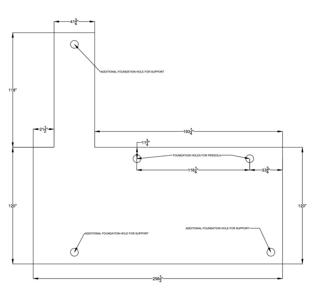 concrete pad foundation hole layout