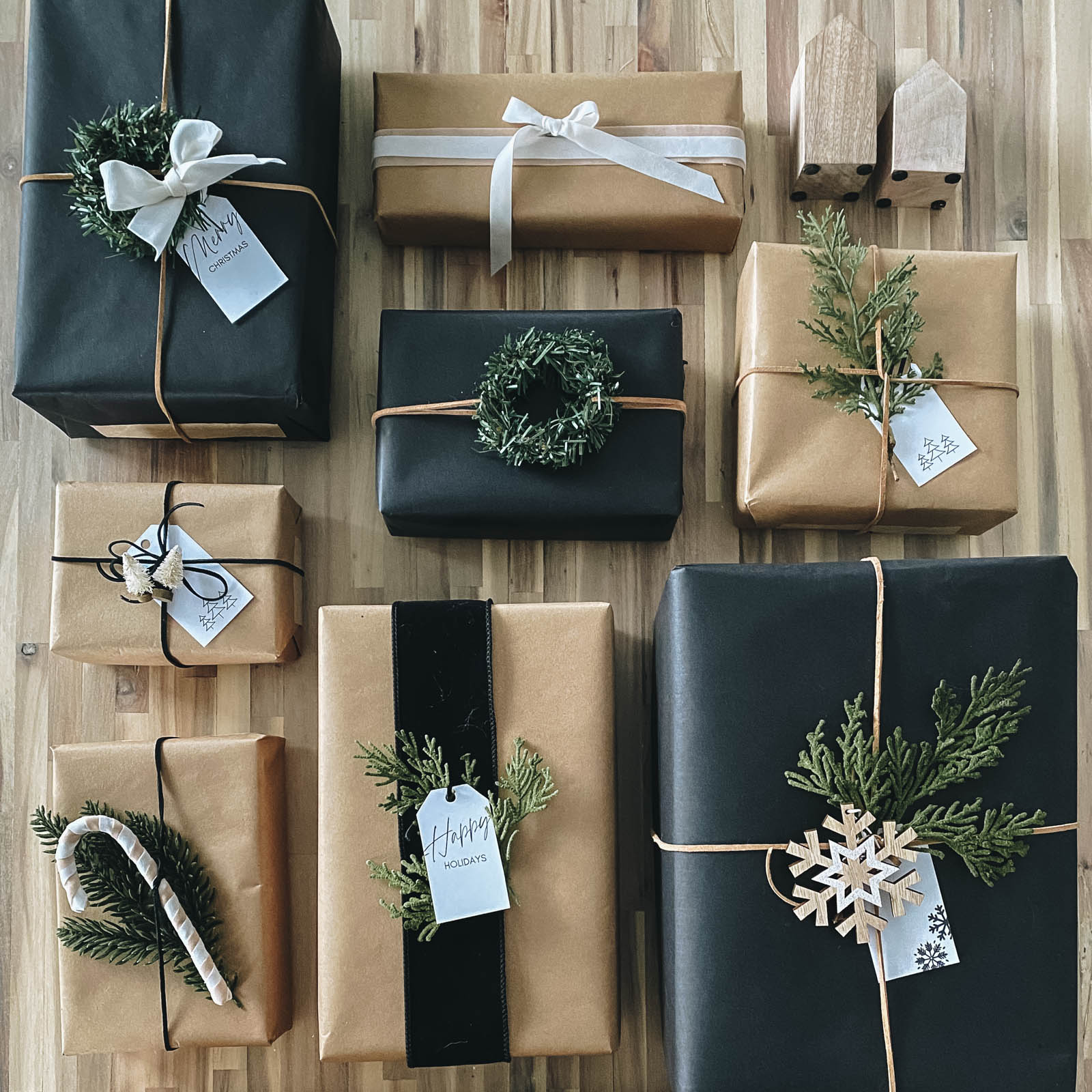 packeages wrapped with friendly gift wrap ideas