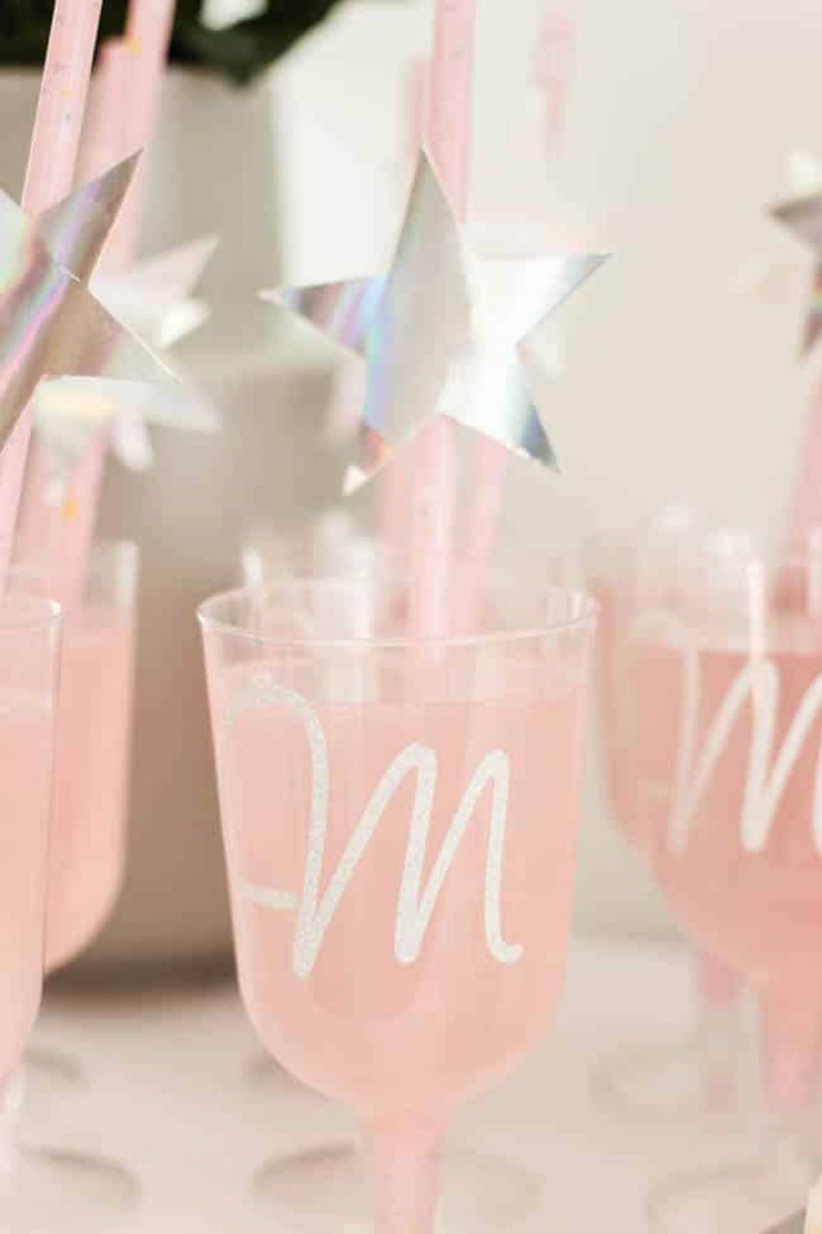Monogramed cups for a bridal shower
