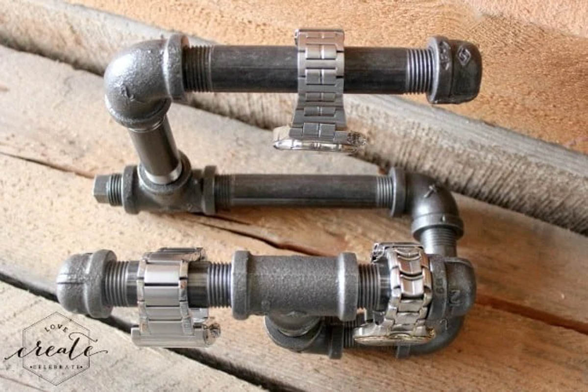 Overhead view of the industrial watch holder