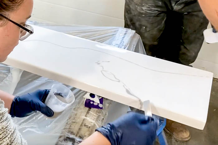 painting on a marble finish