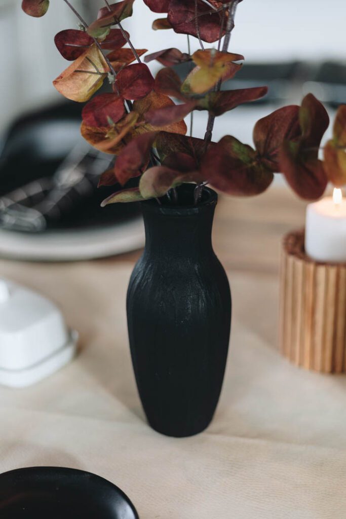 baking soda dollar store vase with fall stems