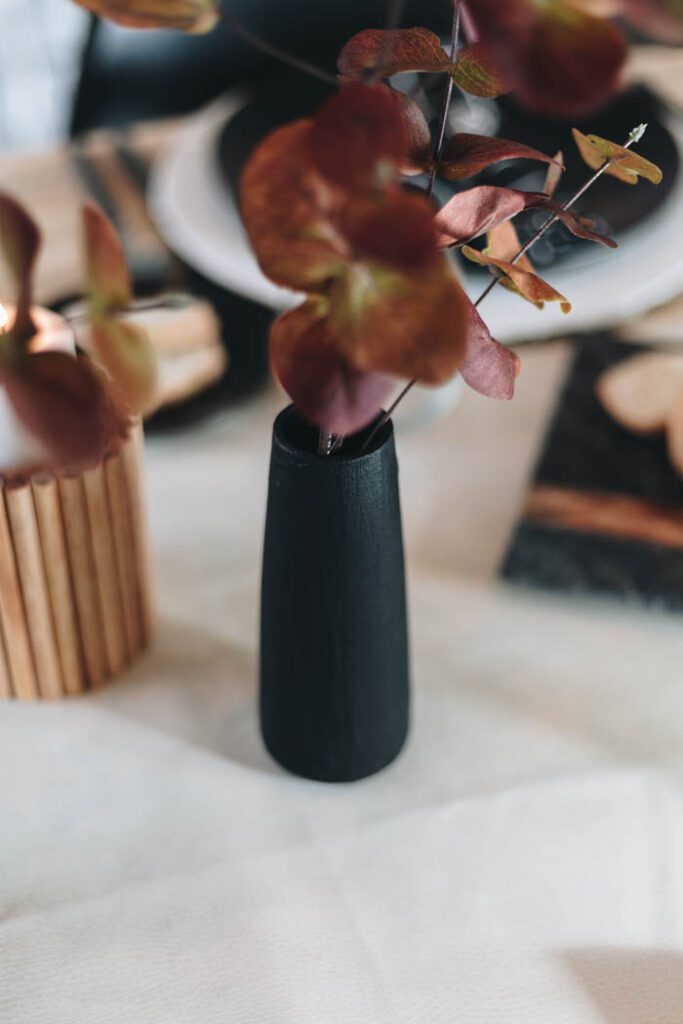 baking soda dollar store vase with fall stems