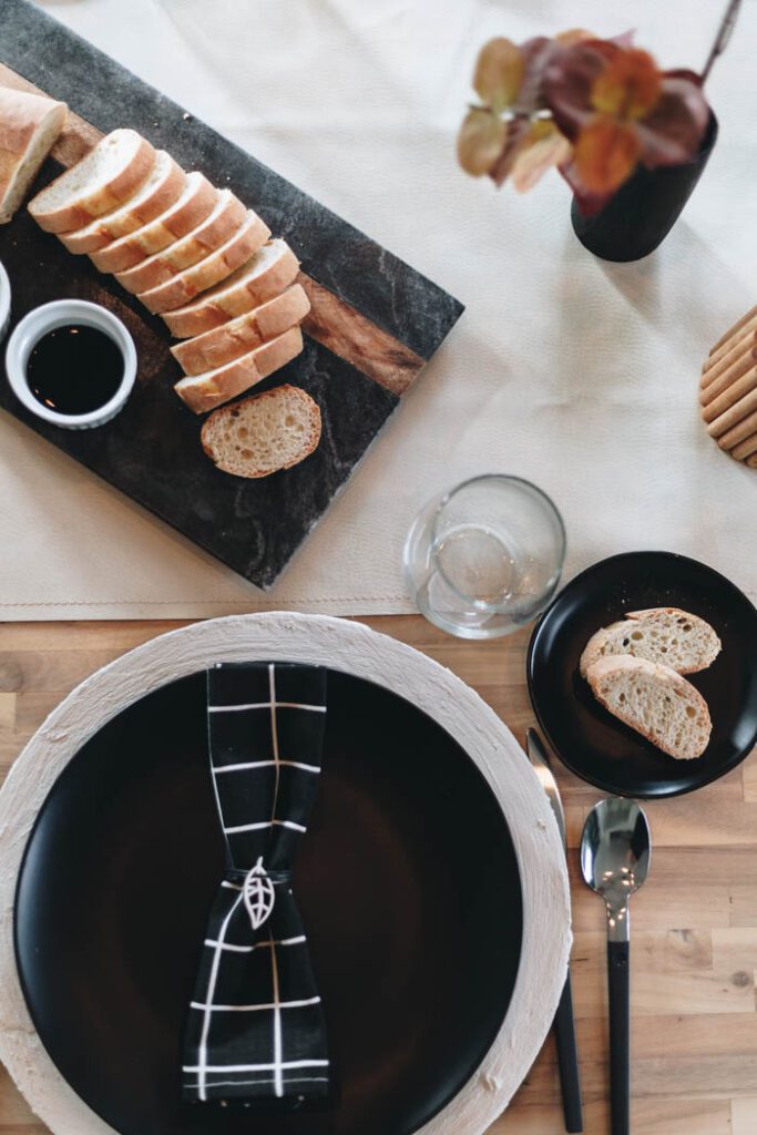 place setting on table