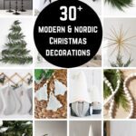 collage of modern and minimal Christmas decor ideas