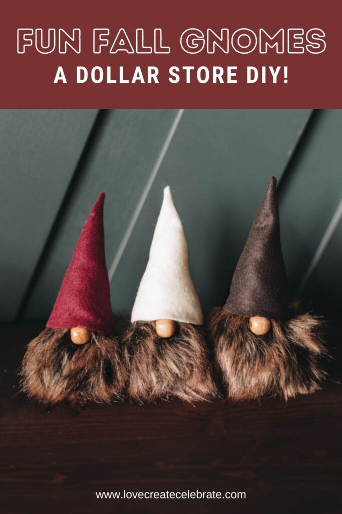 image of three fall gnomes with text overlay
