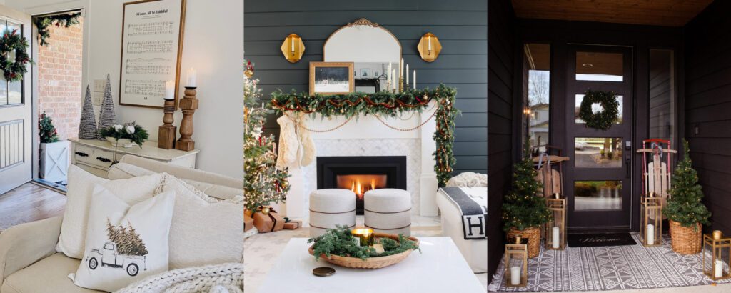 Collage of various holiday home styles