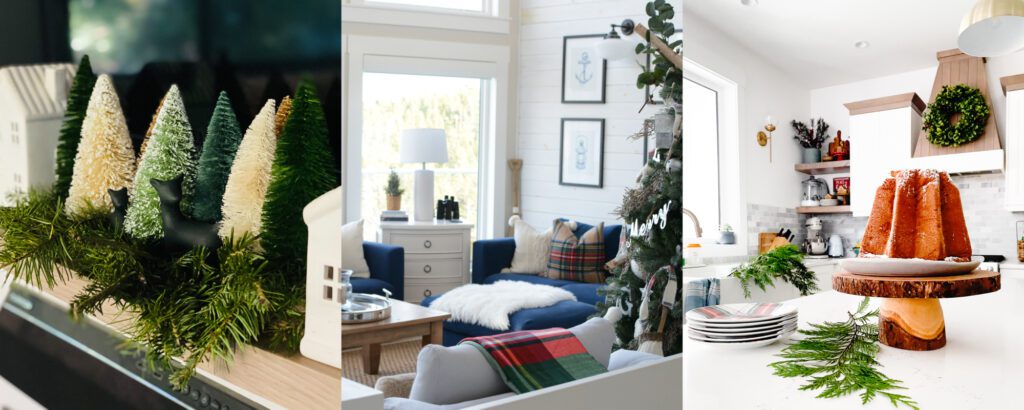 Collage of various holiday home styles