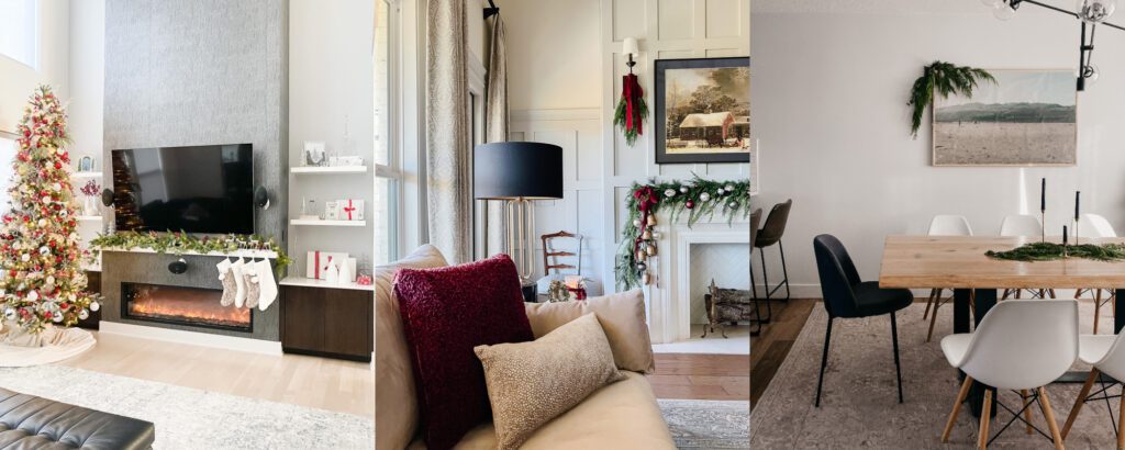 Collage of various holiday home styles