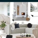 Modern Scandinavian mood board with text reading "Mood Boards - how to quickly and easily make your own"