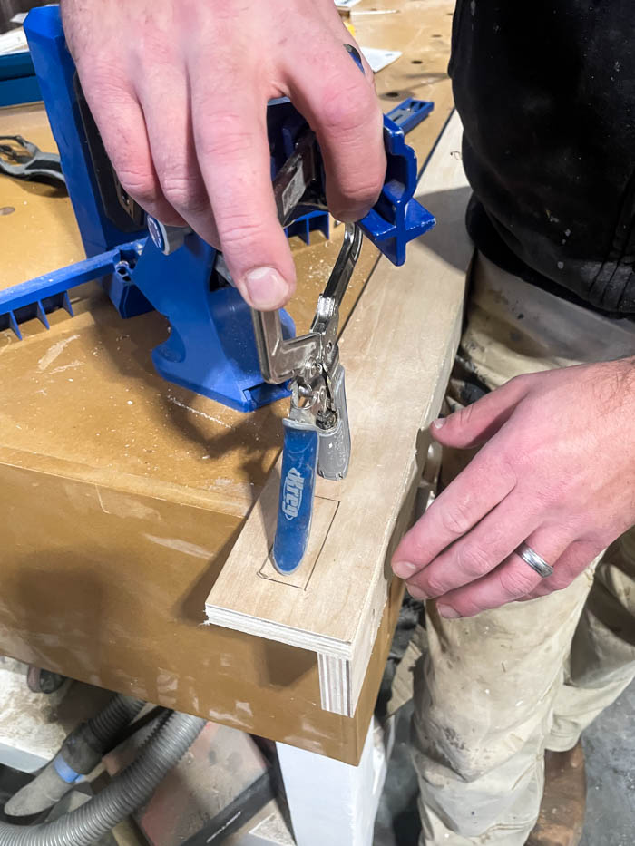 fitting clamp handle on Kreg Clamp Rack