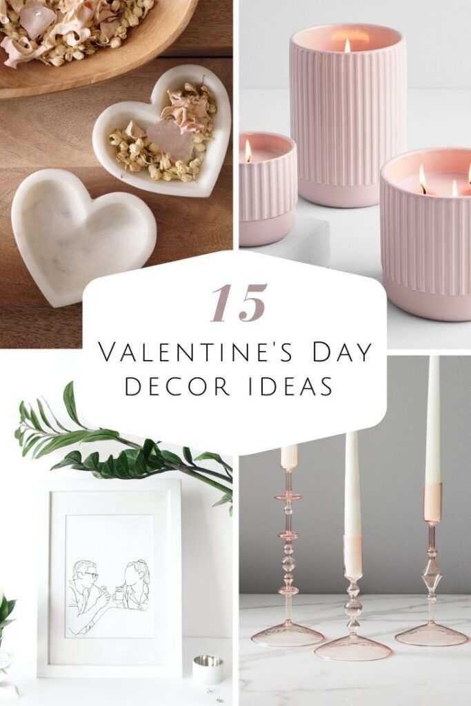 collage of Valentine's day themed home decor