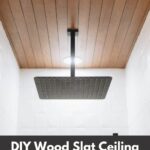 A modern wood shower ceiling DIY