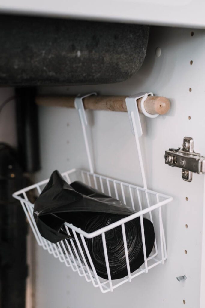 DIY Under Kitchen Sink Storage for garbage bags